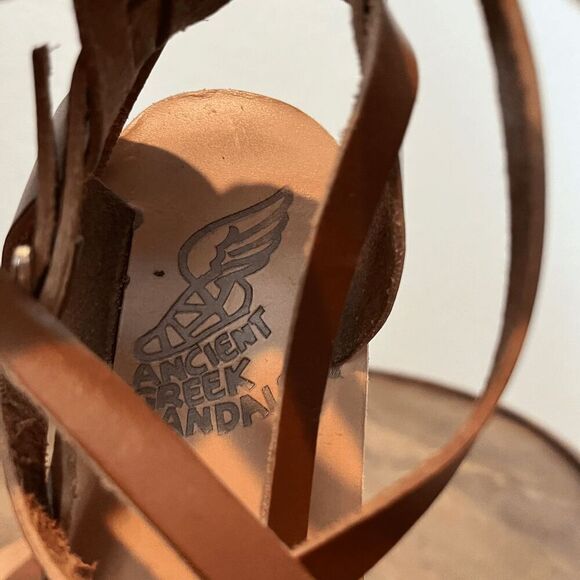 Ancient Greek Sandals Brown Leather Satira Gladiator Sandal Women's Size 38 US 8 - Picture 6 of 12